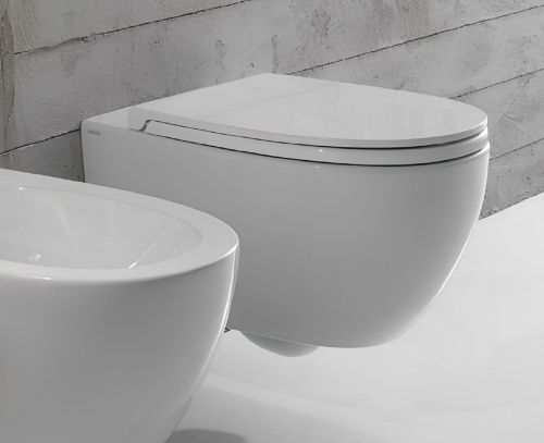 Wall-mounted toilet WC 4ALL | 480 x 370 x 335 | White gloss | Rimless