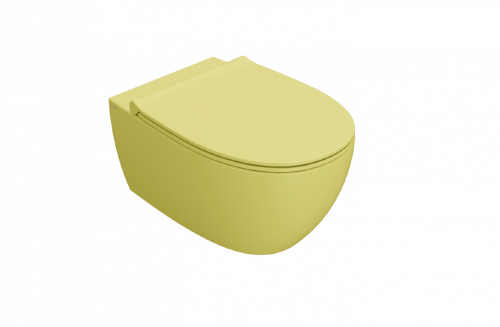 Wall-mounted toilet WC 4ALL | 540x360x330 mm | Mustard yellow mattte