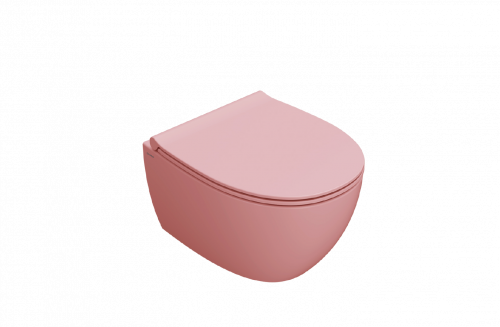 Wall-mounted toilet WC 4ALL | 480 x 370 x 335 | Pink mattte | Rimless