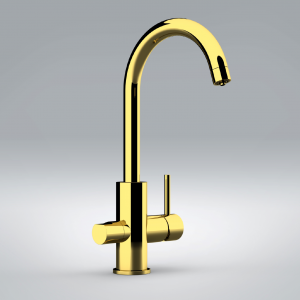 Sink faucet  lever with spray jet | gold gloss