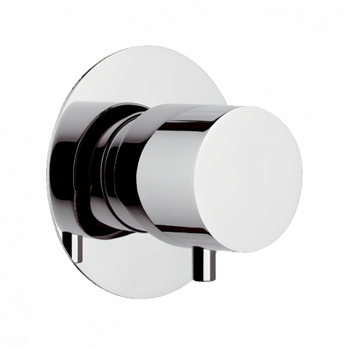 Concealed 3 way valve X STYLE | round | stainless steel color