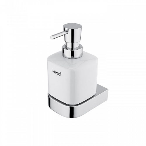 Soap dispenser with ceramic bowl Nikau | chrome