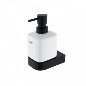 Soap dispenser with ceramic bowl Nikau | black matte