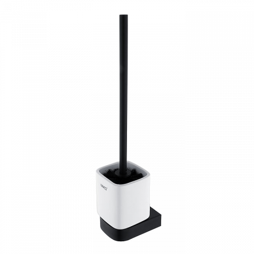 Toilet brush with a ceramic vessel Nikau | black matte