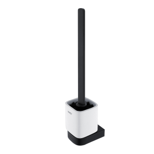 Toilet brush with a ceramic vessel Nikau | square handle | black matte