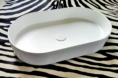 Sinks BLADE OVAL 600 x 360 x 120 mm | vessel sinks | oval | White gloss