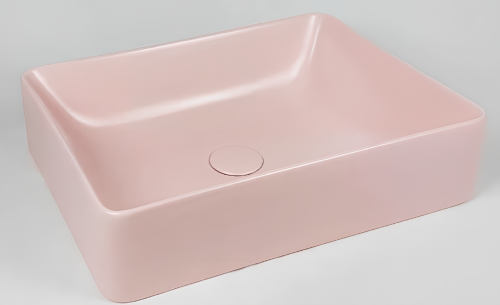 Sinks Slim | 600 x 380 x 130 mm | vessel sinks | rectangular | Pink mattte