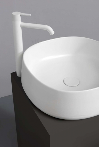 Sinks JUMPER 420 x 420 x 150 mm | vessel sinks | curved | White mattte