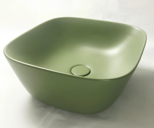 Sinks Soft 425 x 425 x 185 mm | vessel sinks | rectangular | Aloe mattte