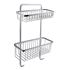 Závesná drôtená dvojposchodová polica | chróm