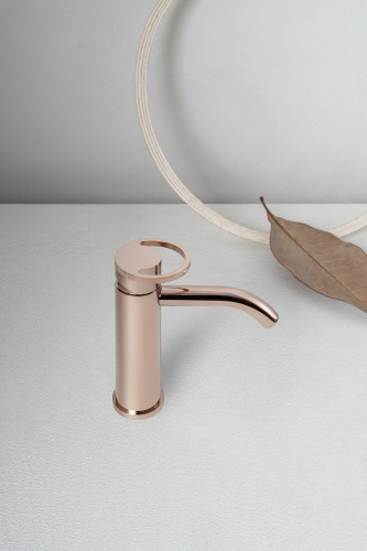 Smile Sink lever faucet, upright | 190 | rose gold glitter