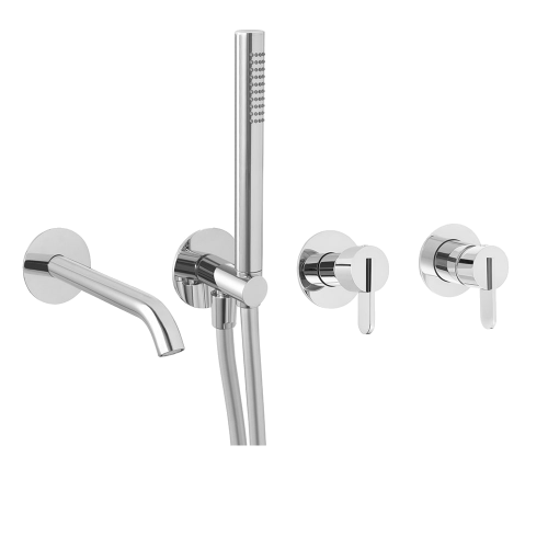 External part | Bath/Shower faucet - set SWING | hidden | Lever | chrome black