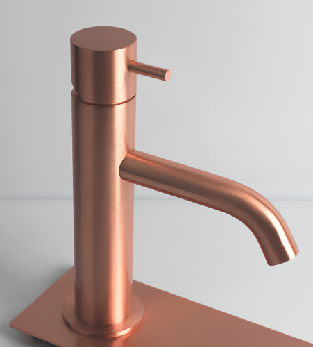 Washbasin faucet X STYLE without drain cap | lever lever low | brushed copper