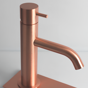 Washbasin faucet X STYLE without drain cap | lever lever low | brushed copper