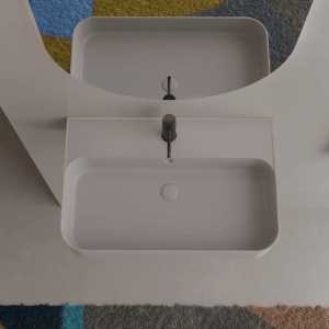 Countertop or wall-mounted washbasin SLASH | 600 x 400 x 110 | Naxos | grey