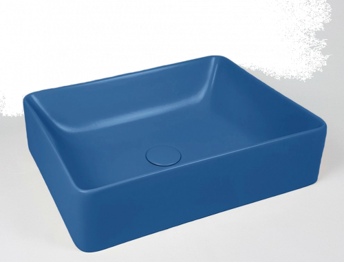 Sinks Slim | 600 x 380 x 130 mm | vessel sinks | rectangular | Blue mattte