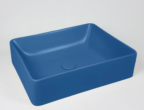 Sinks Slim | 500 x 380 x 130 mm | vessel sinks | rectangular | Blue mattte