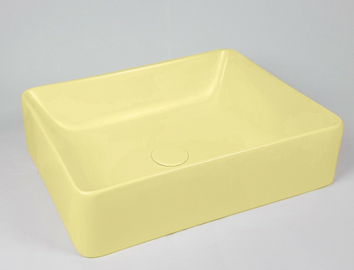 Sinks Slim | 500 x 380 x 130 mm | vessel sinks | rectangular | Spring yellow mattte