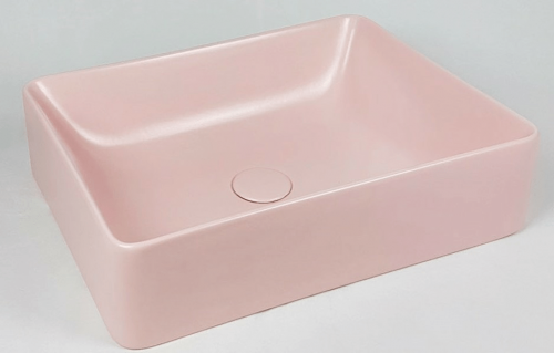 Sinks Slim | 500 x 380 x 130 mm | vessel sinks | rectangular | Pink mattte