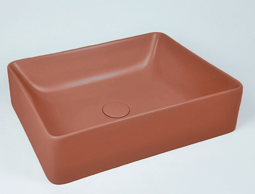 Sinks Slim | 600 x 380 x 130 mm | vessel sinks | rectangular | Pomegranate red mattte