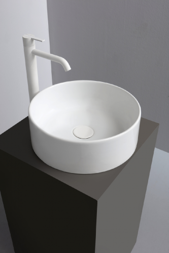 Sinks SLIM TONDO 400 x 400 x 130 mm | vessel sinks | circular | White mattte