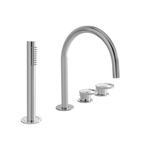 Shower and bath faucet Smile, four element lever mixer | white matte