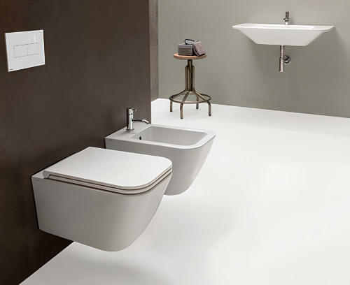 WC seat Globo Stone | 415x340 mm | Soft Close | White gloss