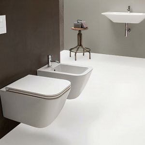 Wall-mounted toilet  STONE | 520x360x330 mm | White gloss