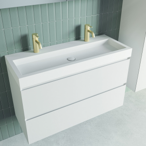 SET A1 | SPRING VOW | 1200 x 460 x 560 | 2xotvor pro baterii | lak - bílá mat | umyvadlo bílá mat