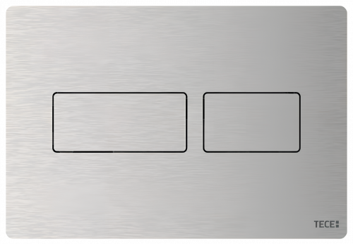 TECEsolid toilet flush plate for dual-flush system | Brushed stainless steel (with anti-fingerprint)