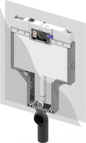 TECEbox nádržka pre montáž do murovanej konštrukcie pre závesné WC, hlbka 8 cm, ovládanie zpredu