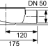 Siphon with wall drain, Drainline 95mm (0,7 l/s )