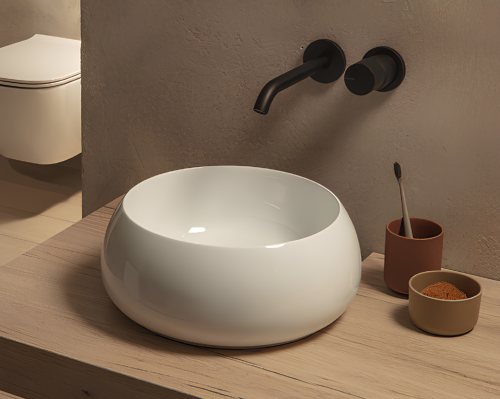 Washbasin T-EDGE | 350x350x140 | White gloss