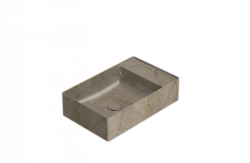 Washbasin T-EDGE | 550 x 350 x 140 | Brown guilloche mattte