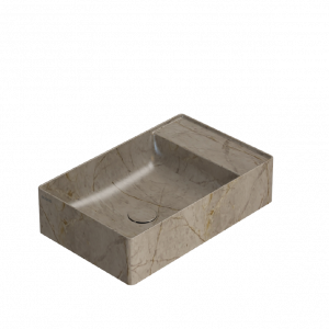 Washbasin T-EDGE | 550 x 350 x 140 | Brown guilloche mattte