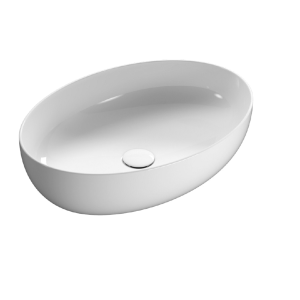 Countertop washbasin T-EDGE | 600x420x160  | White gloss