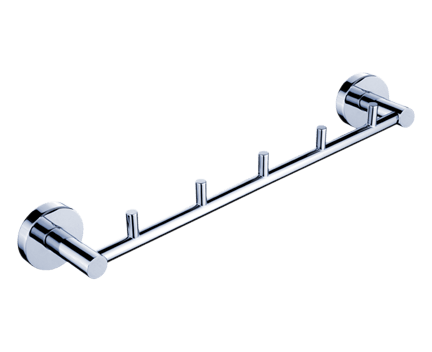 Towel holder Unix with 5 hangers | chrome