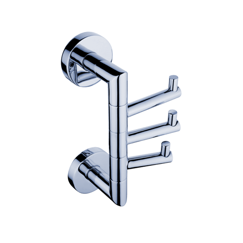 Towel holder Unix triple with hangers, swiveling | chrome