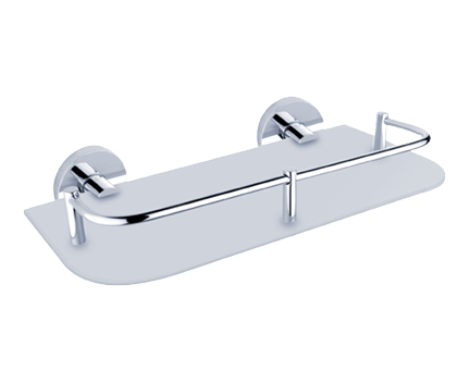 Shelf Unix with railing 30cm | chrome
