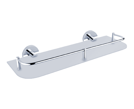 Unix shelf with railing 40cm | chrome