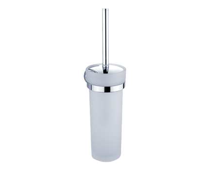 Toilet brush Unix glass jar | chrome