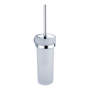 Toilet brush Unix glass jar | chrome