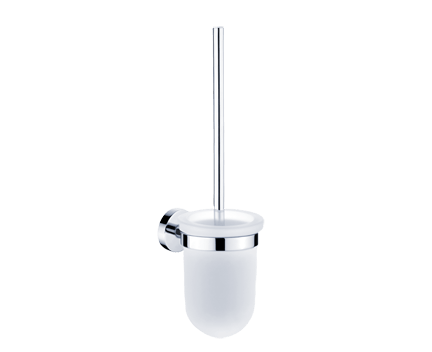 Toilet brush Unix glass jar | chrome