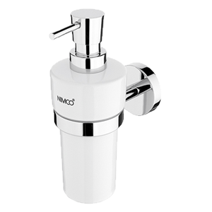 Unix soap dispenser with ceramic container | brass/chrome