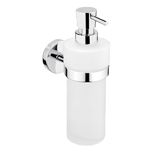 Soap dispenser with a cup of Unix collection - frosted glass | chrome