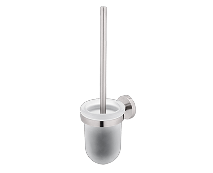 Toilet brush Unix glass jar | brushed inox