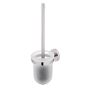 Toilet brush Unix glass jar | brushed inox