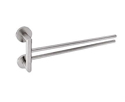 Towel holder Unix, double, swiveling | brushed inox