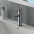 Washbasin faucet X STYLE with drain cap | lever lever low | chrome black ground