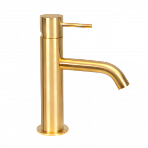 Washbasin faucet X STYLE with drain cap | lever lever low | gold mattte